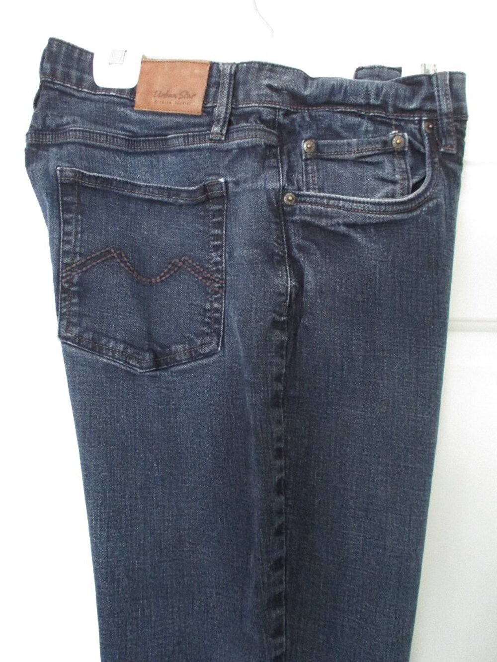 Urban Star Mens Stretch Blue Denim Straight Leg Zip Front Jean - Size 34W x 30L*